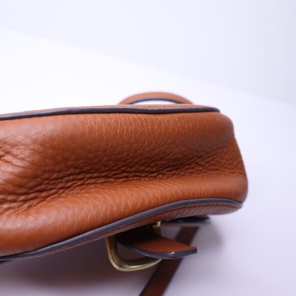 J. CREW Rider Mini Bag Roasted Chestnut Italian Leather Saddle Crossbody Strap - Picture 4 of 9